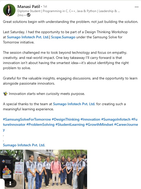 Manasi Patil — Design Thinking Workshop